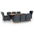 Set mobilier exterior cu perne, 9 piese, gri închis, poliratan GartenMobel Dekor