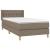 Pat box spring cu saltea, gri taupe, 100x200 cm, textil GartenMobel Dekor