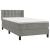 Pat box spring cu saltea, gri deschis, 90x190 cm, catifea GartenMobel Dekor