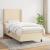 Pat box spring cu saltea, crem, 90x190 cm, textil GartenMobel Dekor