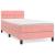 Pat box spring cu saltea, roz, 90x190 cm, catifea GartenMobel Dekor