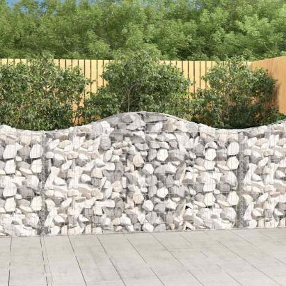 Coșuri gabion arcuite 12 buc, 200x30x100/120 cm fier galvanizat GartenMobel Dekor