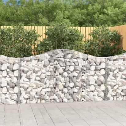 Coșuri gabion arcuite 15 buc, 200x30x100/120 cm fier galvanizat GartenMobel Dekor