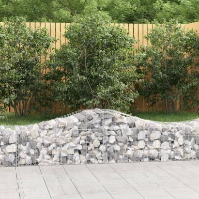 Coșuri gabion arcuite 2 buc, 200x50x40/60 cm, fier galvanizat GartenMobel Dekor