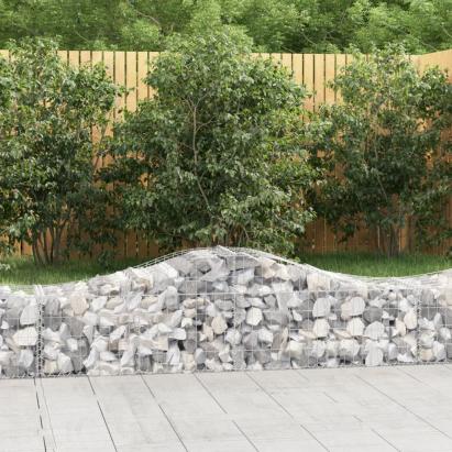 Coșuri gabion arcuite 7 buc, 200x50x40/60 cm, fier galvanizat GartenMobel Dekor