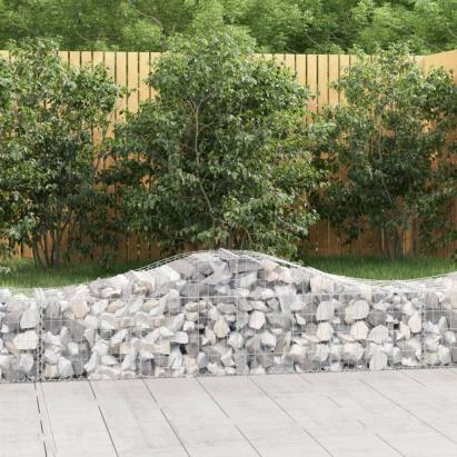 Coșuri gabion arcuite 15 buc, 200x50x40/60 cm, fier galvanizat GartenMobel Dekor