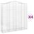 Coșuri gabion arcuite, 4 buc 200x50x200/220 cm, fier galvanizat GartenMobel Dekor