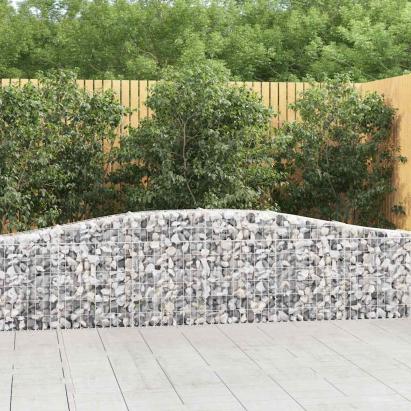 Coșuri gabion arcuite 3 buc, 400x30x60/80 cm, fier galvanizat GartenMobel Dekor