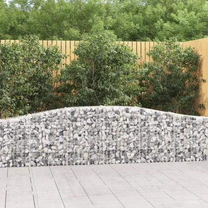 Coșuri gabion arcuite 4 buc, 400x30x60/80 cm, fier galvanizat GartenMobel Dekor