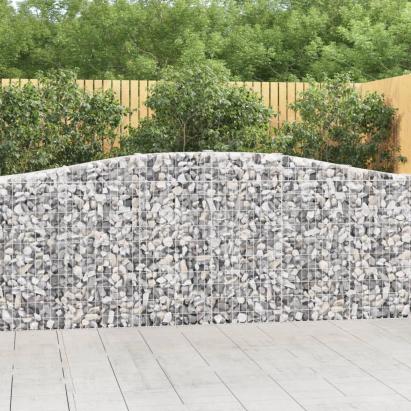Coșuri gabion arcuite 3 buc, 400x30x100/120 cm fier galvanizat GartenMobel Dekor