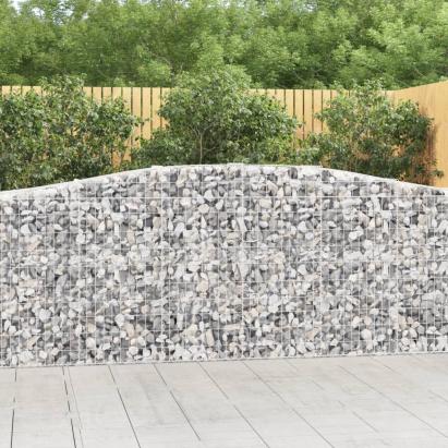 Coșuri gabion arcuite 2 buc, 400x50x100/120 cm fier galvanizat GartenMobel Dekor