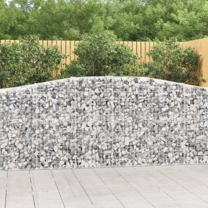 Coșuri gabion arcuite 4 buc, 400x50x100/120 cm fier galvanizat GartenMobel Dekor