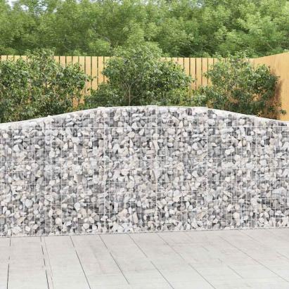 Coșuri gabion arcuite 9 buc, 400x50x100/120 cm fier galvanizat GartenMobel Dekor