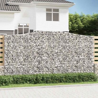 Coșuri gabion arcuite, 9 buc 400x50x200/220 cm, fier galvanizat GartenMobel Dekor