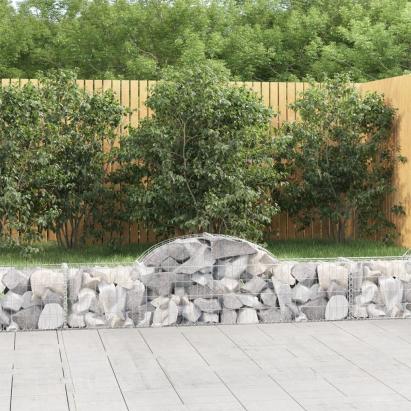 Coșuri gabion arcuite 3 buc, 200x30x40/60 cm, fier galvanizat GartenMobel Dekor