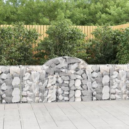 Coșuri gabion arcuite 8 buc, 200x30x80/100cm, fier galvanizat GartenMobel Dekor
