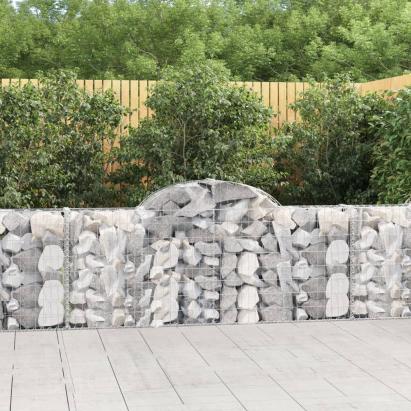 Coșuri gabion arcuite 15 buc, 200x30x80/100cm, fier galvanizat GartenMobel Dekor