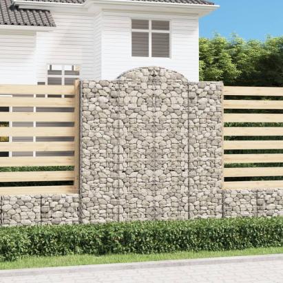 Coșuri gabion arcuite,8 buc., 200x30x220/240cm, fier galvanizat GartenMobel Dekor