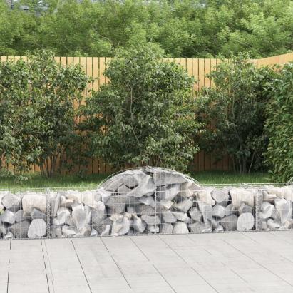 Coșuri gabion arcuite 3 buc, 200x50x40/60 cm, fier galvanizat GartenMobel Dekor