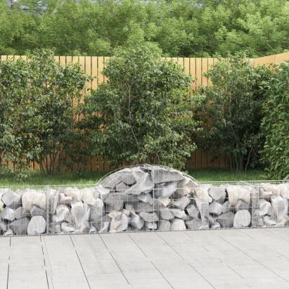 Coșuri gabion arcuite 5 buc, 200x50x40/60 cm, fier galvanizat GartenMobel Dekor