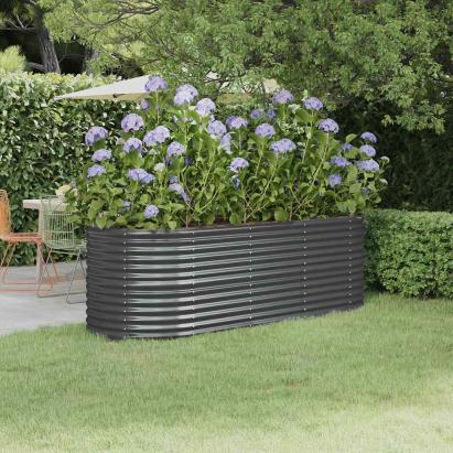Strat înălțat grădină 224x80x68 cm oțel galvanizat GartenMobel Dekor