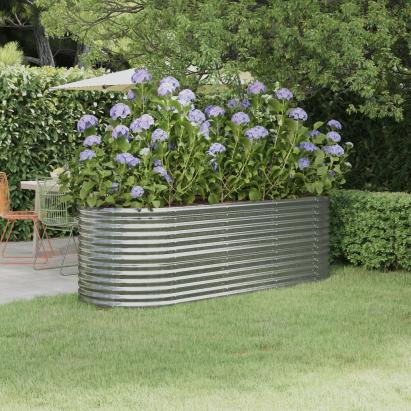 Strat înălțat grădină 224x80x68 cm oțel galvanizat GartenMobel Dekor