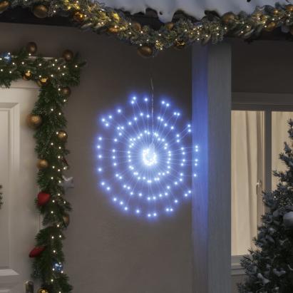 Lumini stelare de Crăciun 140 LED-uri, 2 buc., alb rece, 17 cm GartenMobel Dekor