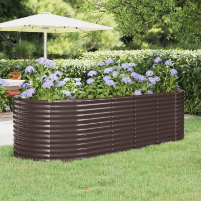 Strat înălțat grădină 249x100x68 cm oțel galvanizat GartenMobel Dekor