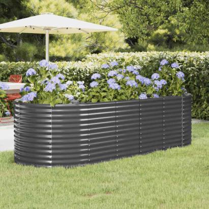 Strat înălțat grădină 249x100x68 cm oțel galvanizat GartenMobel Dekor