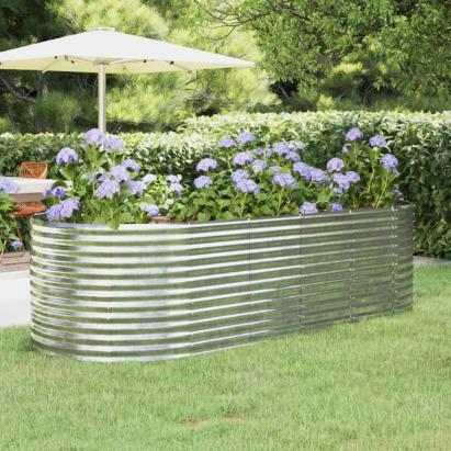Strat înălțat grădină 249x100x68 cm oțel galvanizat GartenMobel Dekor