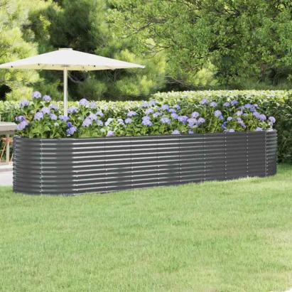 Strat înălțat grădină 396x100x68 cm oțel galvanizat GartenMobel Dekor