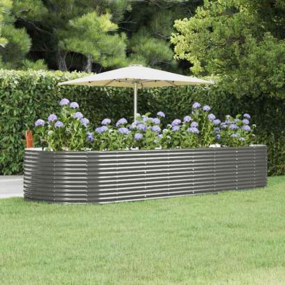 Strat înălțat grădină gri 367x140x68 oțel galvanizat GartenMobel Dekor