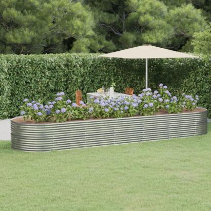 Jardinieră argintiu 510x140x68 cm oțel vopsit electrostatic GartenMobel Dekor