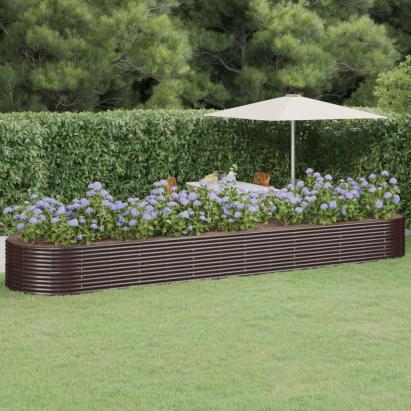 Jardinieră grădină maro 584x140x68 cm oțel vopsit electrostatic GartenMobel Dekor