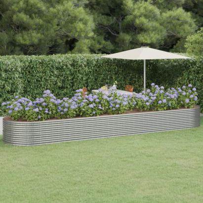 Jardinieră argintiu 584x140x68 cm oțel vopsit electrostatic GartenMobel Dekor