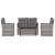 Set mobilier de exterior cu perne, 4 piese, gri, poliratan GartenMobel Dekor
