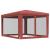 Cort de petrecere cu 4 pereți din plasă, roșu, 3x4 m, HDPE GartenMobel Dekor