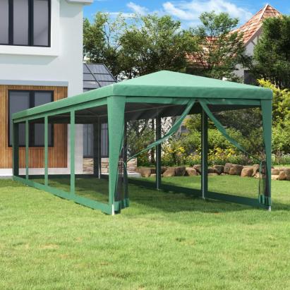 Cort de petrecere cu 10 pereți din plasă, verde, 3x12 m, HDPE GartenMobel Dekor