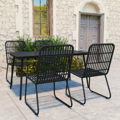 Set mobilier de exterior, 5 piese, poliratan și sticlă GartenMobel Dekor