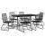 Set mobilier de grădină, 7 piese, negru, ratan PVC GartenMobel Dekor