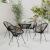 Set mobilier de exterior, 5 piese, negru, ratan PVC GartenMobel Dekor