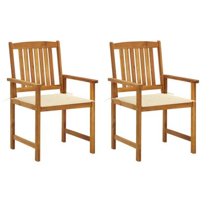Scaune de grădină cu perne, 2 buc., lemn masiv acacia GartenMobel Dekor
