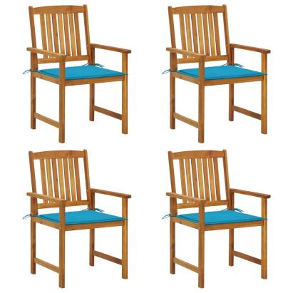 Scaune de grădină cu perne, 4 buc., lemn masiv de acacia GartenMobel Dekor