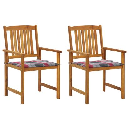 Scaune de grădină cu perne, 2 buc., lemn masiv de acacia GartenMobel Dekor