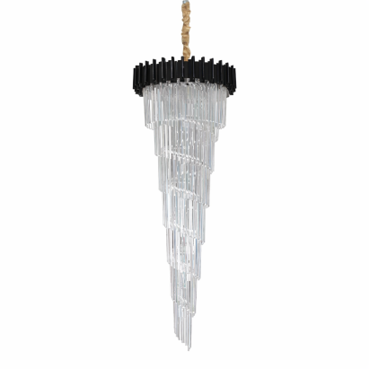 Candelabru din cristal CC110 negru, 28xE14, Ø60 cm, înălțime 180 cm reglabilă