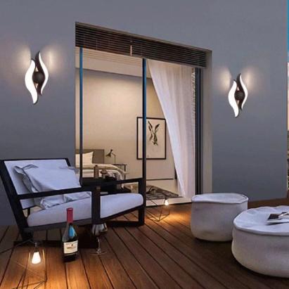 Aplică LED AX215 pentru exterior/interior, 2 surse, 12W, neagră, 3000K