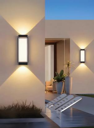 Aplica LED AX217 pentru exterior/interior, IP65, 2x10W, metal negru, 3000K