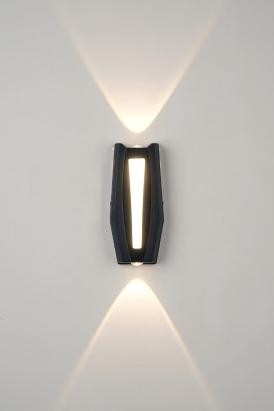 Aplica LED AX218 pentru perete, interior/exterior, 2x8W, neagră, 3000K