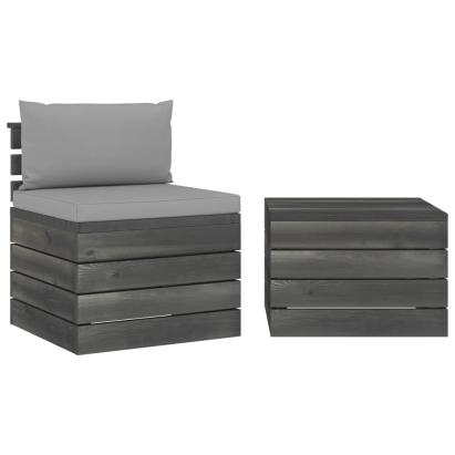Set mobilier grădină din paleți, 2 piese, cu perne, lemn de pin GartenMobel Dekor