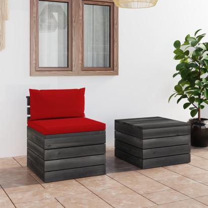 Set mobilier grădină din paleți, 2 piese, cu perne, lemn de pin GartenMobel Dekor